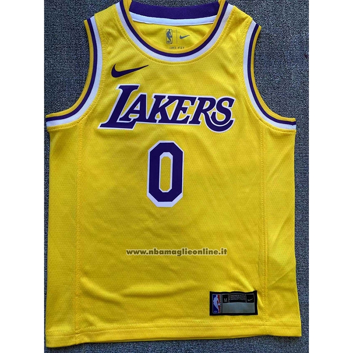 Maglia Bambino Los Angeles Lakers Russell Westbrook #0 Icon 2022-23 Giallo
